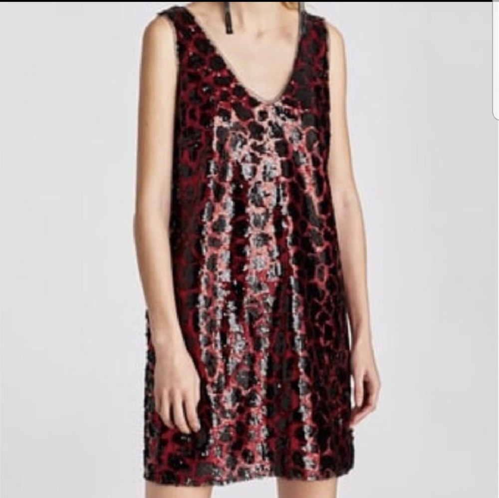 Zara Sequin Animal Print Dress NWOT